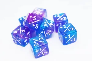  1/ 1 Blue & Purple Glitter Counters for Magic - set of 8