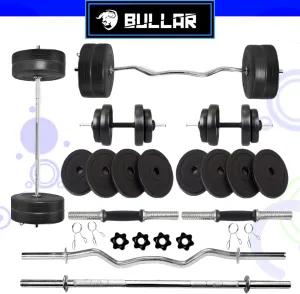 20 kg Home Gym Combo Kit with 3ft Curl & Plain Rod Home Gym Combo | Gym equipment