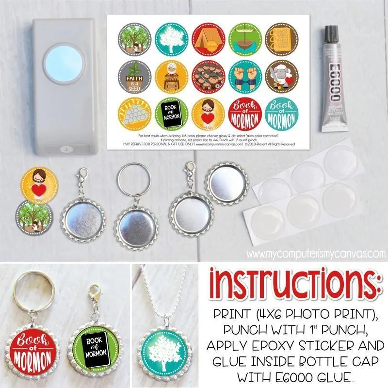 2024 Primary CFM BOOK of MORMON {Bottle Cap Images} PRINTABLES