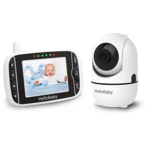 3.2" Video Baby Monitor with Remote Pan-Tilt-Zoom Camera, Night Vision, 2-Way Talk, Temperature Sensor, 960Ft Range