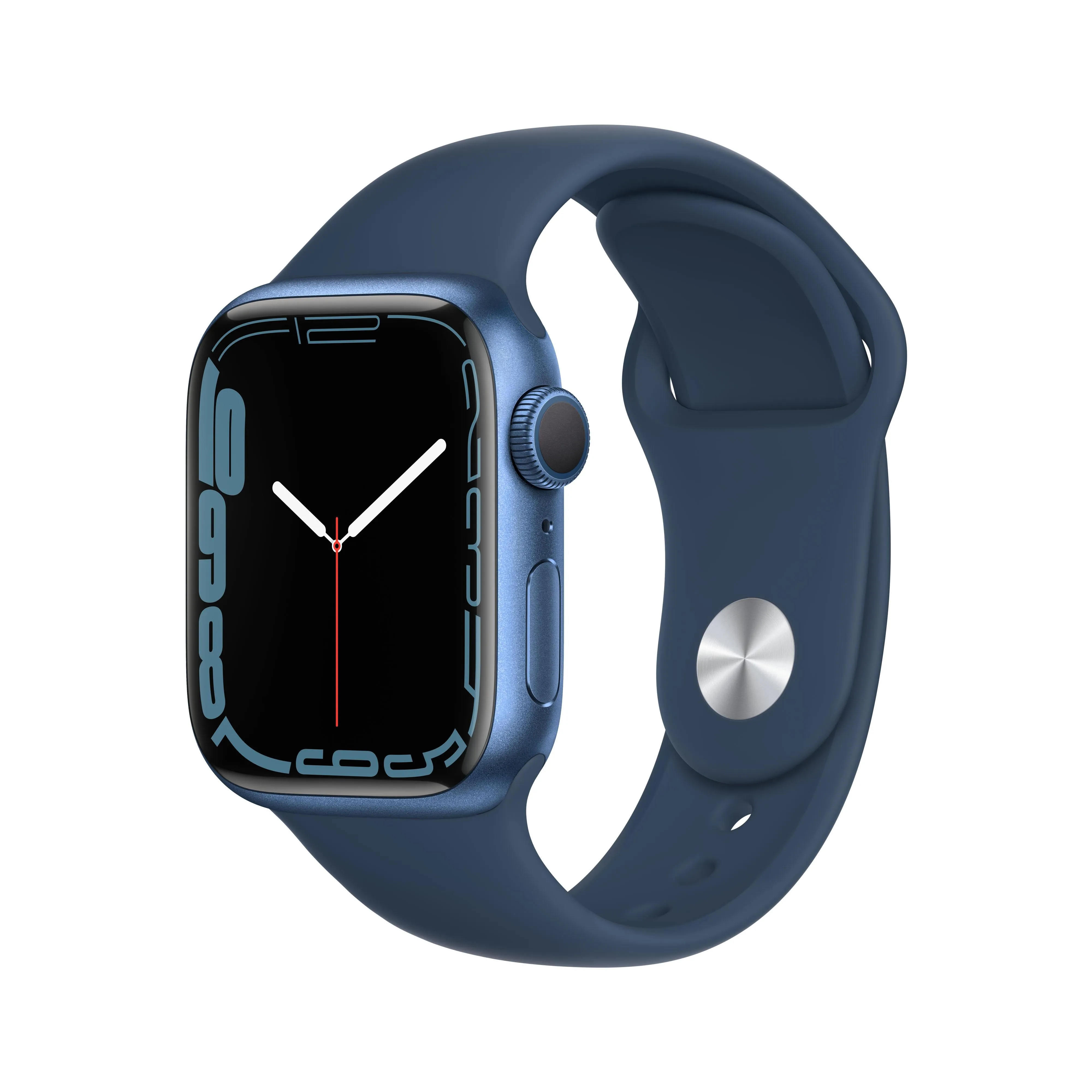 Apple Watch Series 7 GPS, 41mm Blue Aluminium Case with Abyss Blue Sport Band - Regular