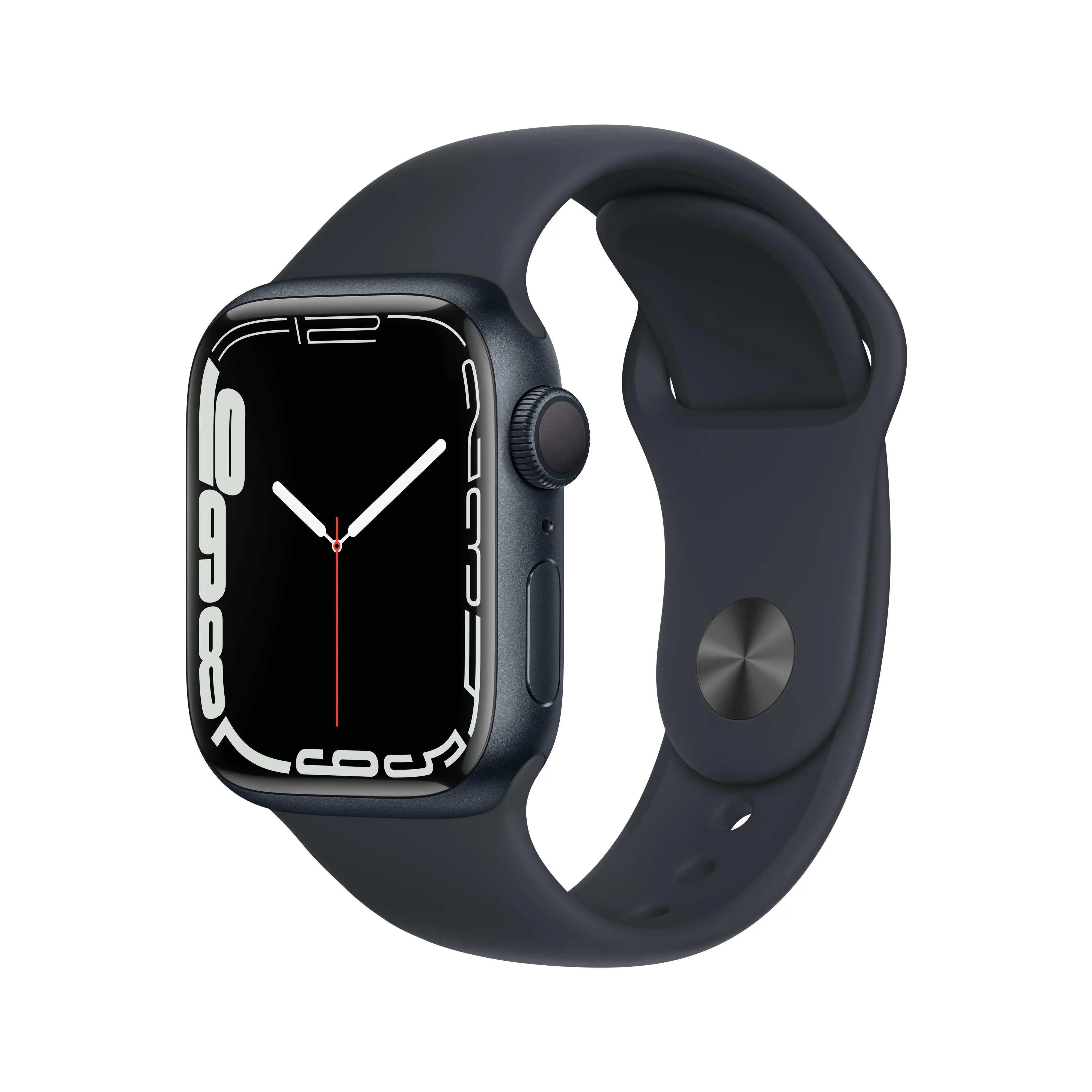 Apple Watch Series 7 GPS, 41mm Midnight Aluminium Case with Midnight Sport Band - Regular