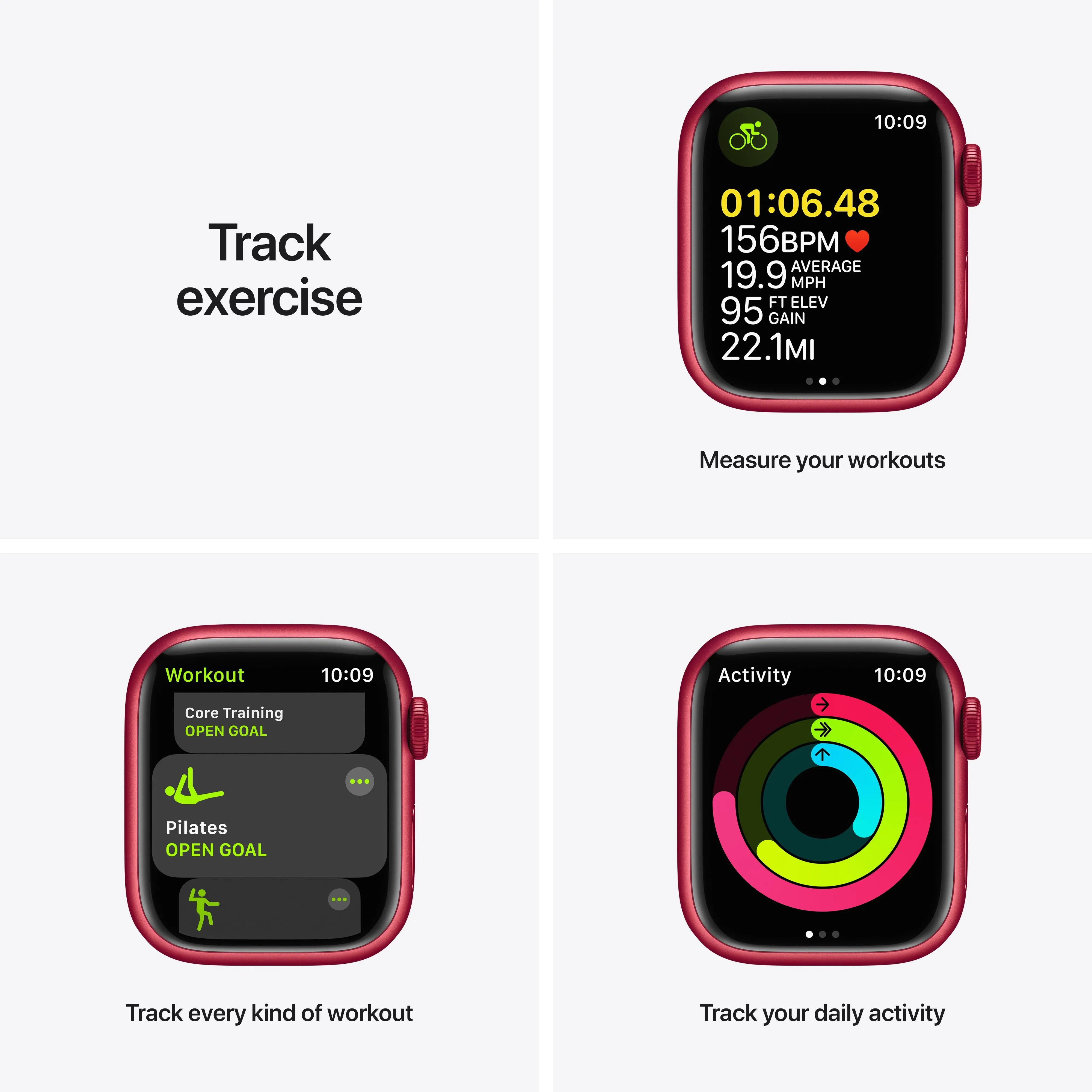 Apple Watch Series 7 GPS, 41mm (PRODUCT)RED Aluminium Case with (PRODUCT)RED Sport Band - Regular