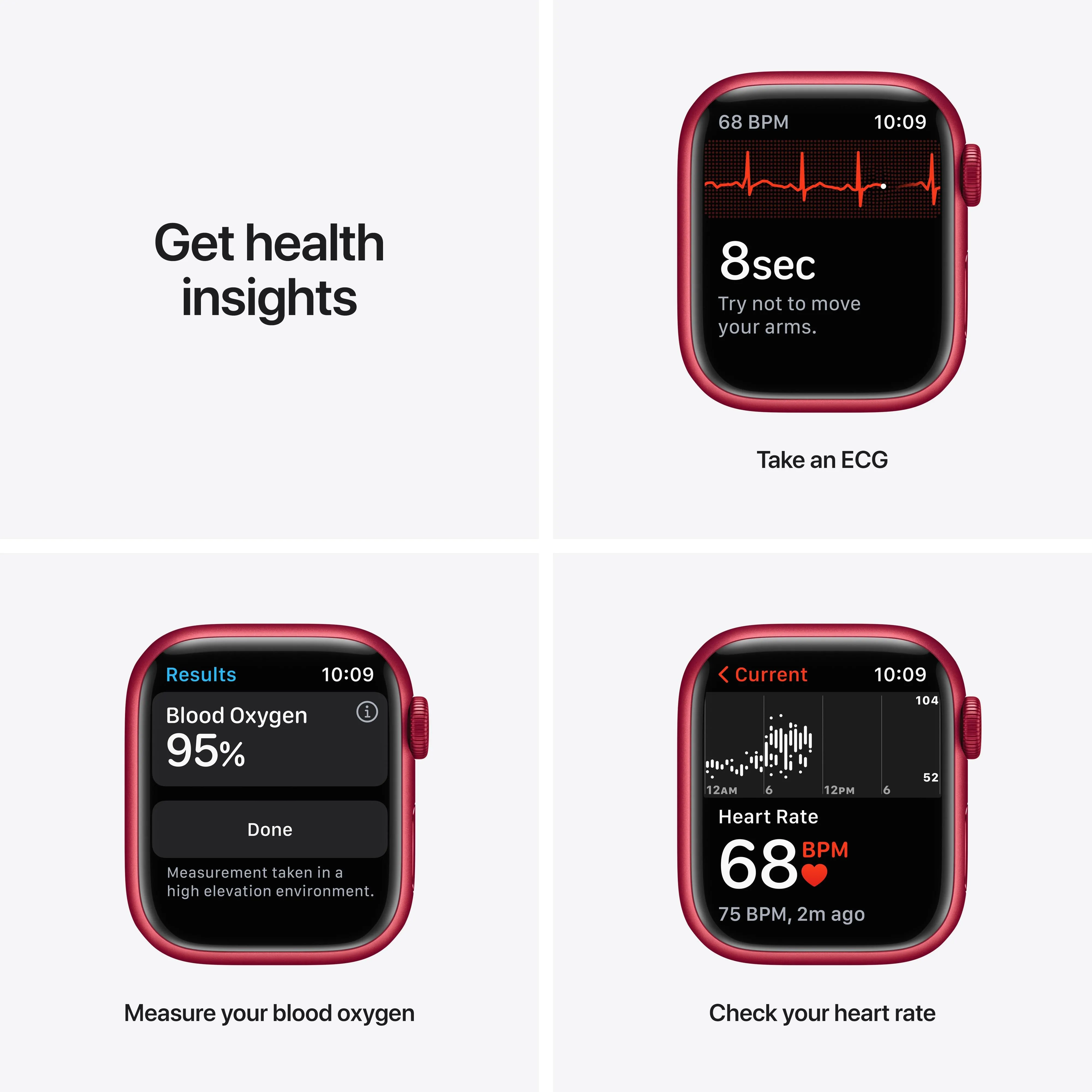 Apple Watch Series 7 GPS, 41mm (PRODUCT)RED Aluminium Case with (PRODUCT)RED Sport Band - Regular