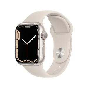 Apple Watch Series 7 GPS, 41mm Starlight Aluminium Case with Starlight Sport Band - Regular