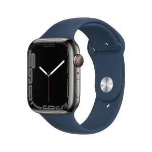 Apple Watch Series 7 GPS   Cellular 41mm Graphite Stainless Steel Case with Abyss Blue Sport Band - Regular