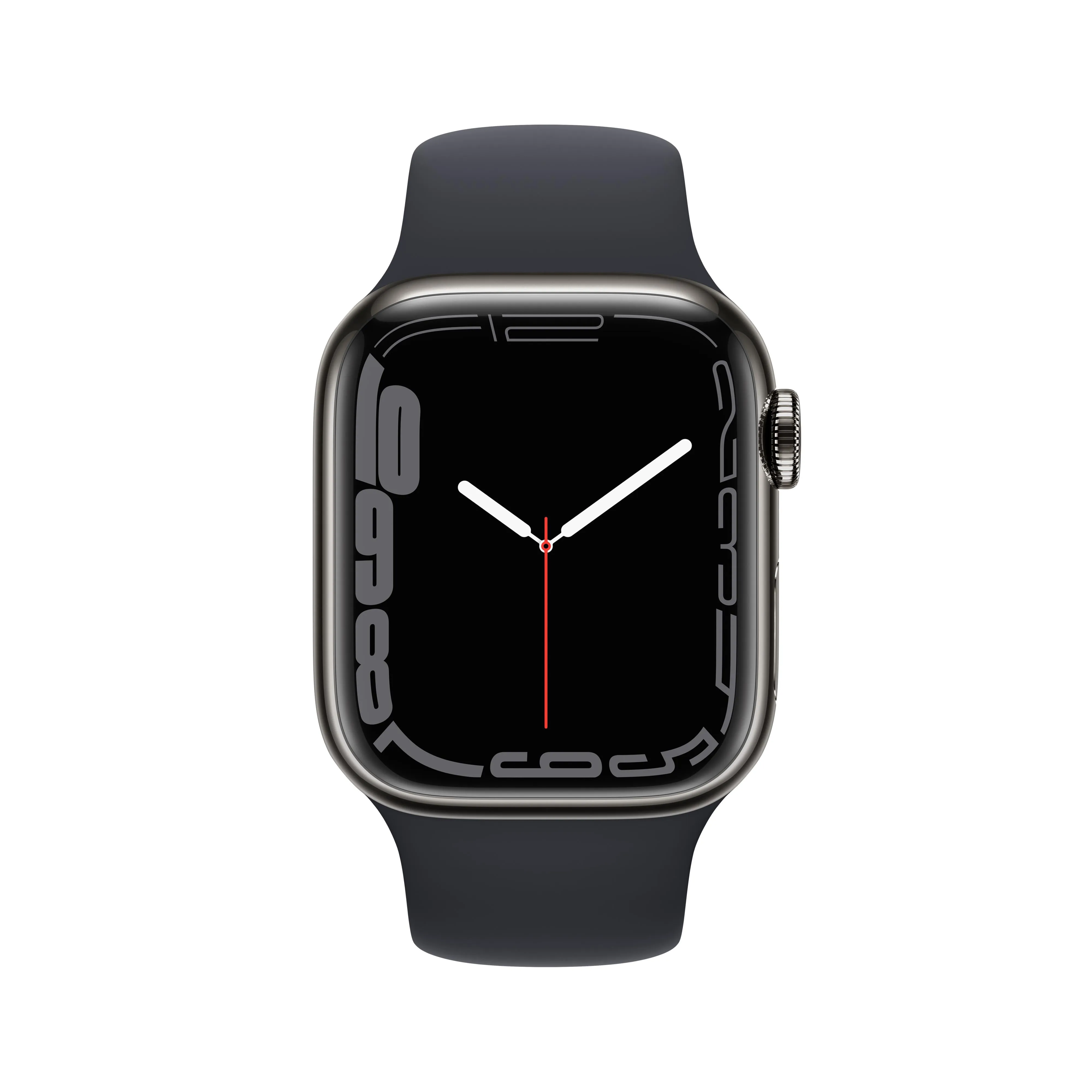 Apple Watch Series 7 GPS   Cellular, 41mm Graphite Stainless Steel Case with Midnight Sport Band - Regular