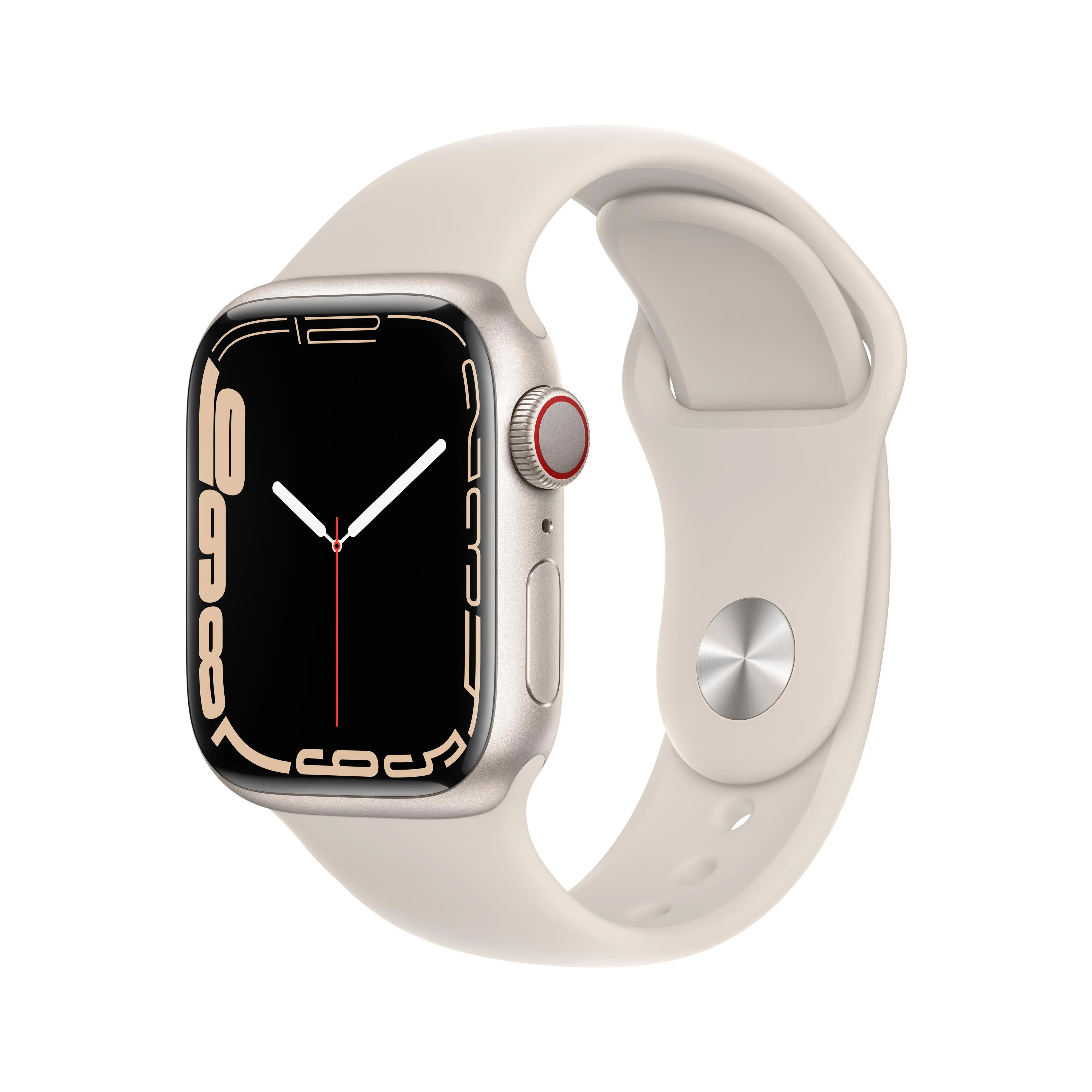 Apple Watch Series 7 GPS   Cellular, 41mm Starlight Aluminium Case with Starlight Sport Band - Regular