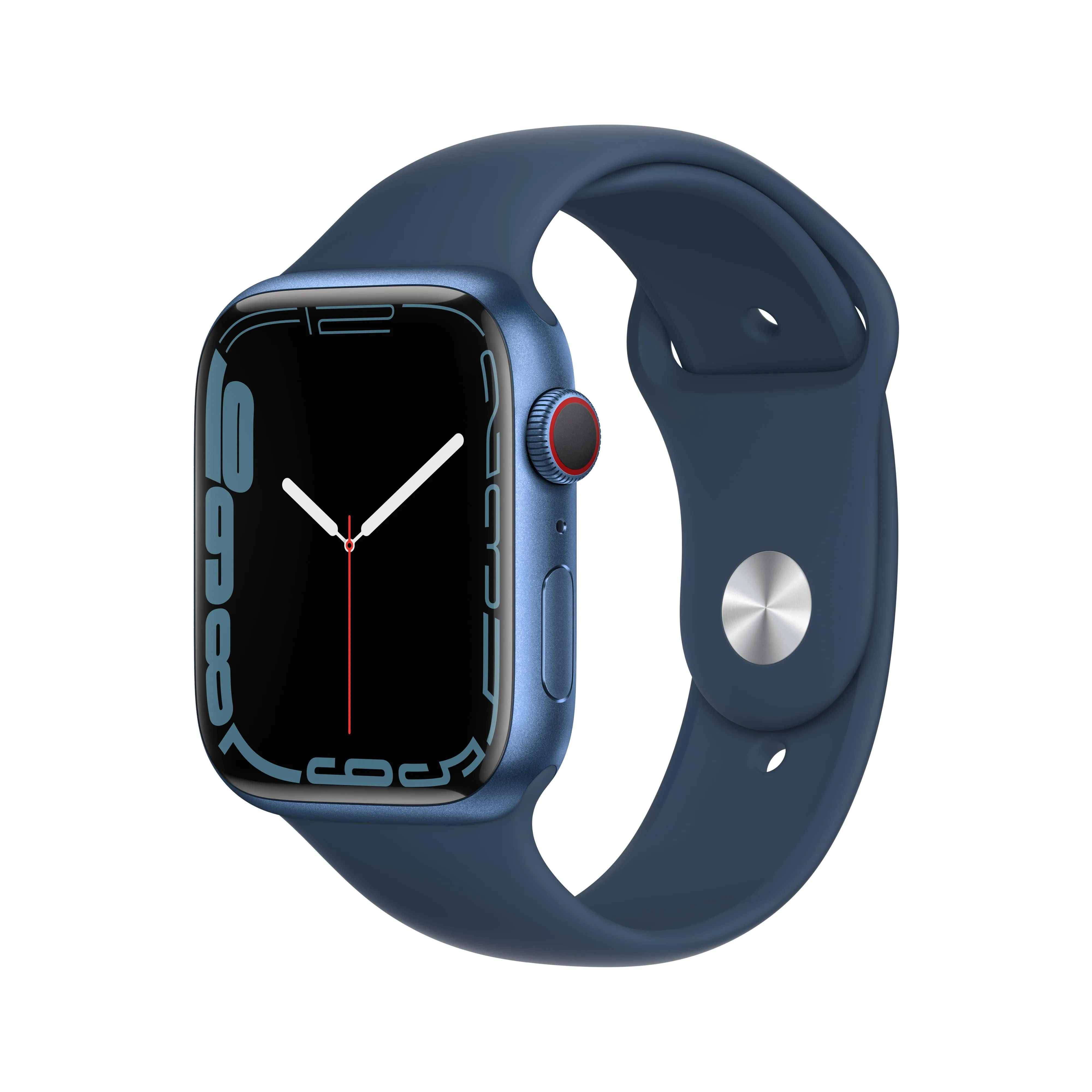 Apple Watch Series 7 GPS   Cellular, 45mm Blue Aluminium Case with Abyss Blue Sport Band - Regular