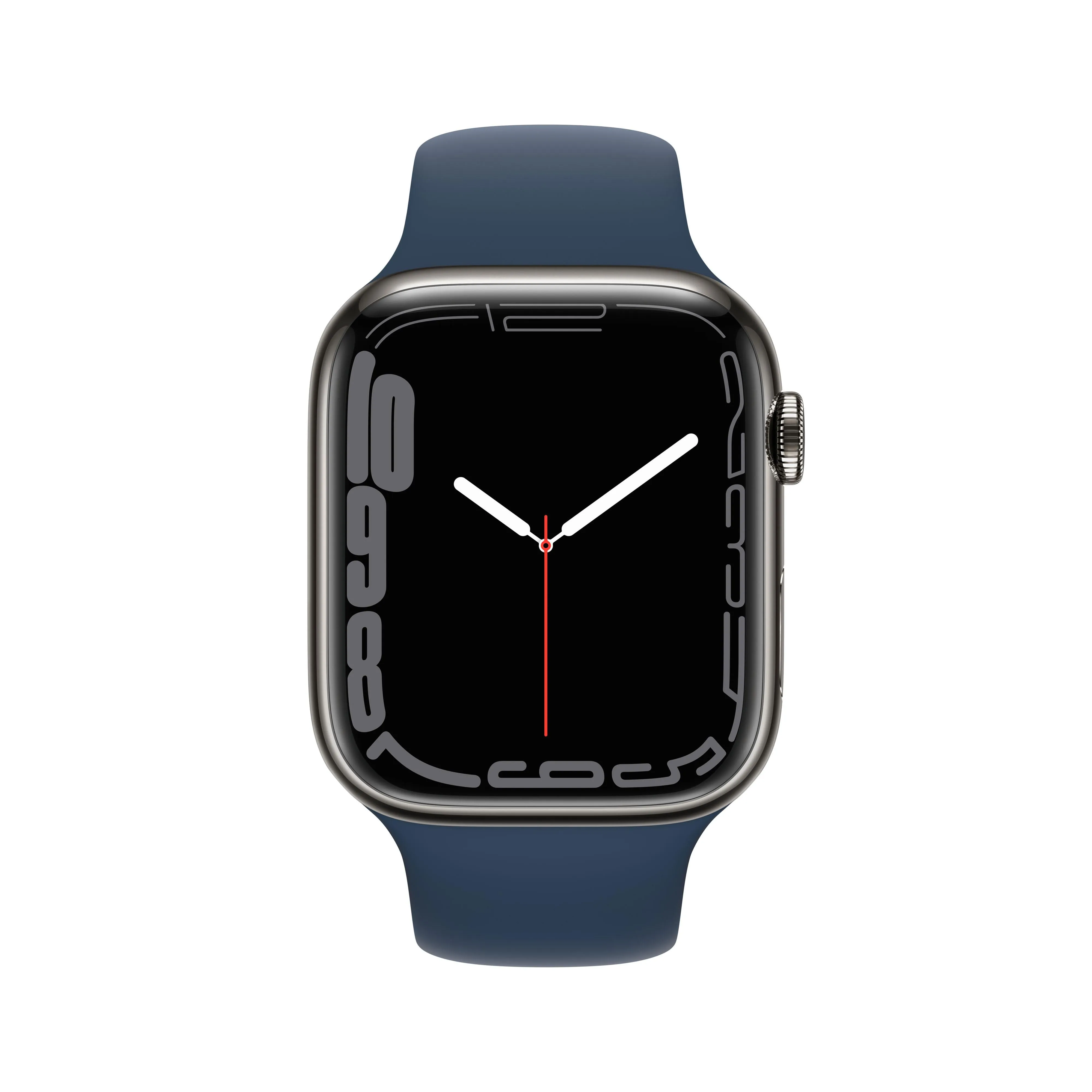 Apple Watch Series 7 GPS   Cellular, 45mm Graphite Stainless Steel Case with Abyss Blue Sport Band - Regular