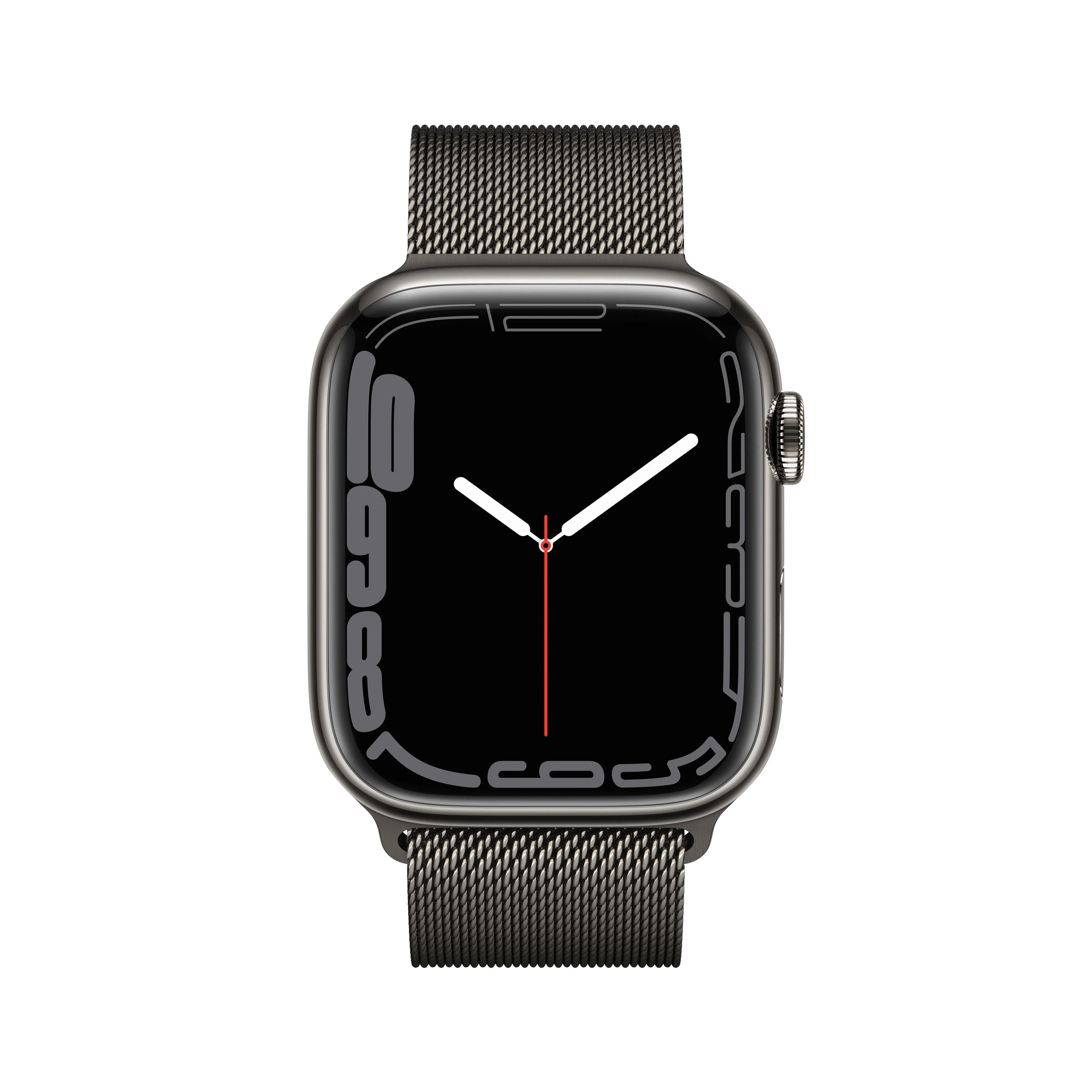 Apple Watch Series 7 GPS   Cellular, 45mm Graphite Stainless Steel Case with Graphite Milanese Loop