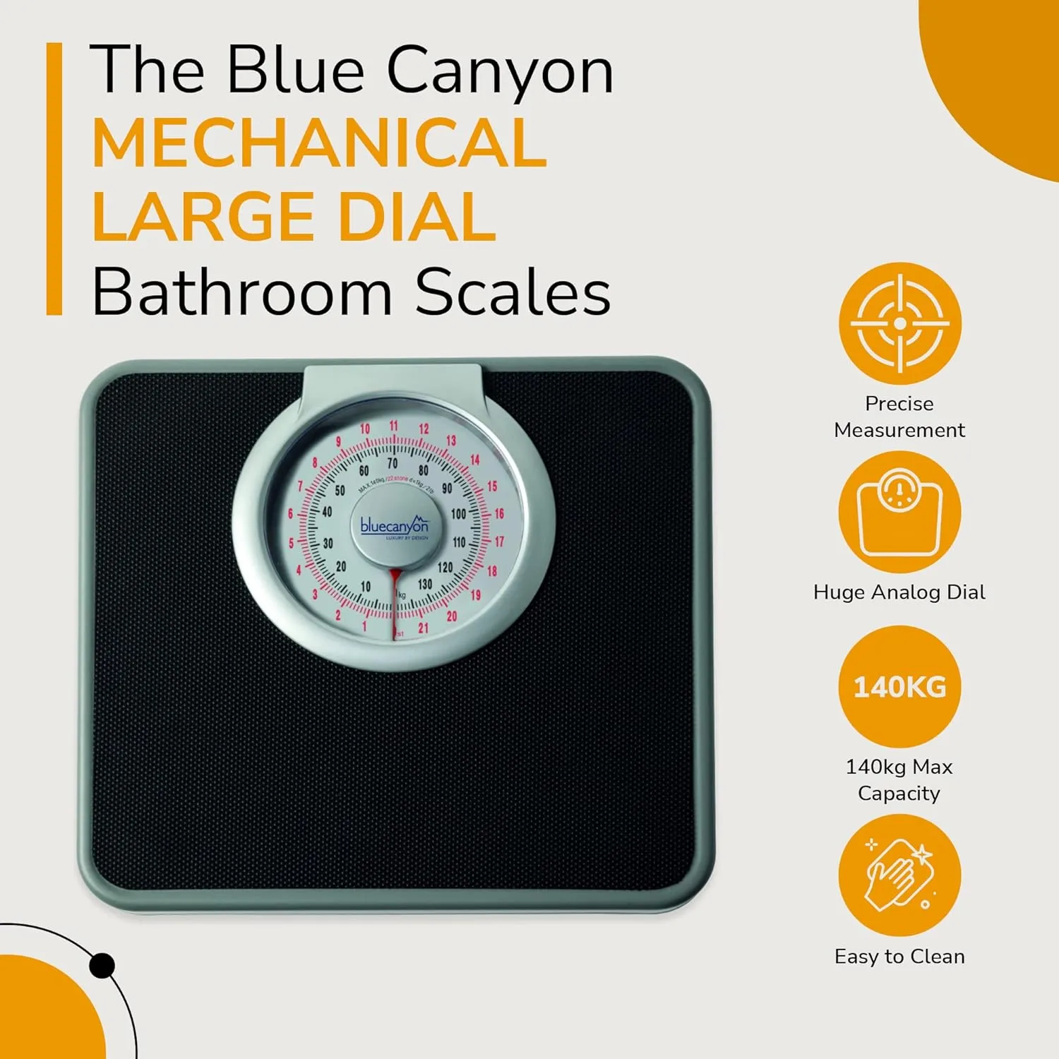 Blue Canyon Mechanical Large Dial Bathroom Scales to 40kg