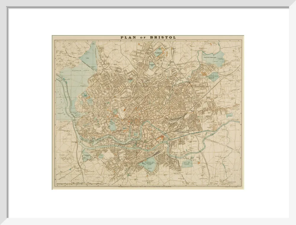 Bristol Map, 1900: Plan of Bristol, G.W. Bacon and Co. Ltd.