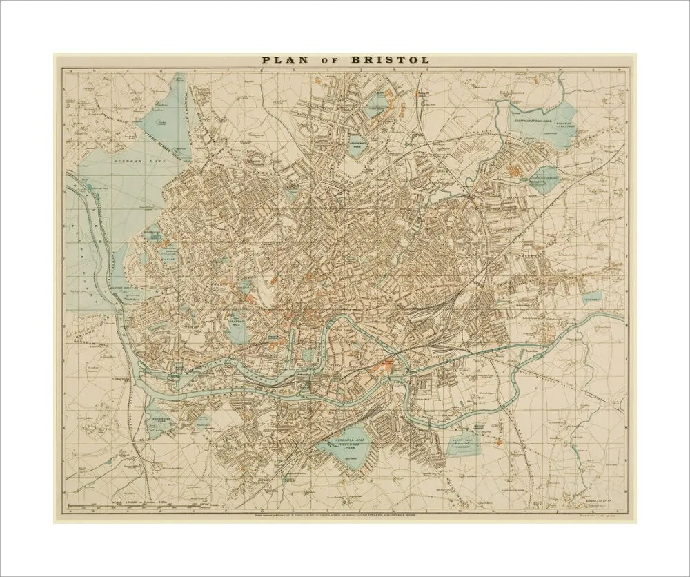 Bristol Map, 1900: Plan of Bristol, G.W. Bacon and Co. Ltd.