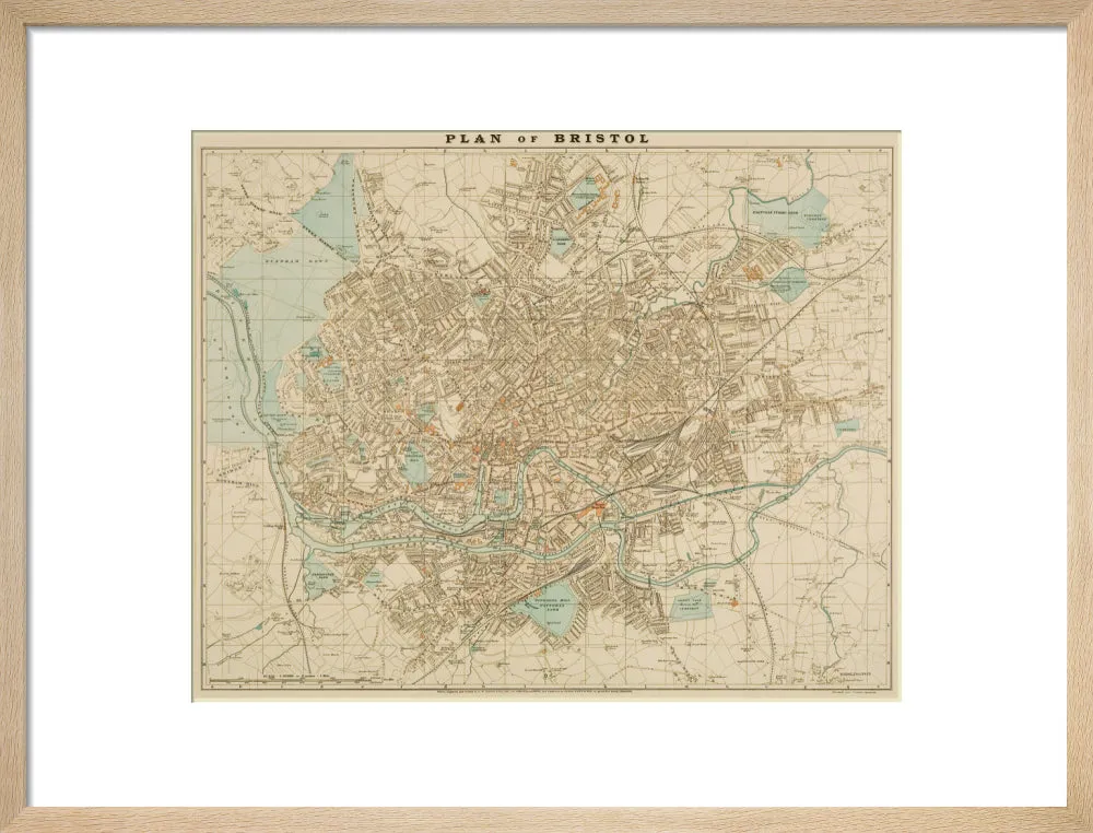 Bristol Map, 1900: Plan of Bristol, G.W. Bacon and Co. Ltd.