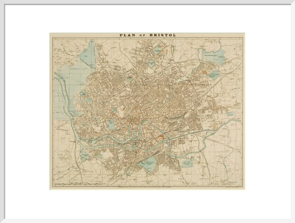 Bristol Map, 1900: Plan of Bristol, G.W. Bacon and Co. Ltd.