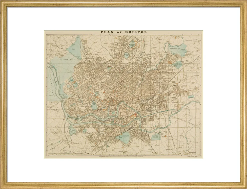 Bristol Map, 1900: Plan of Bristol, G.W. Bacon and Co. Ltd.