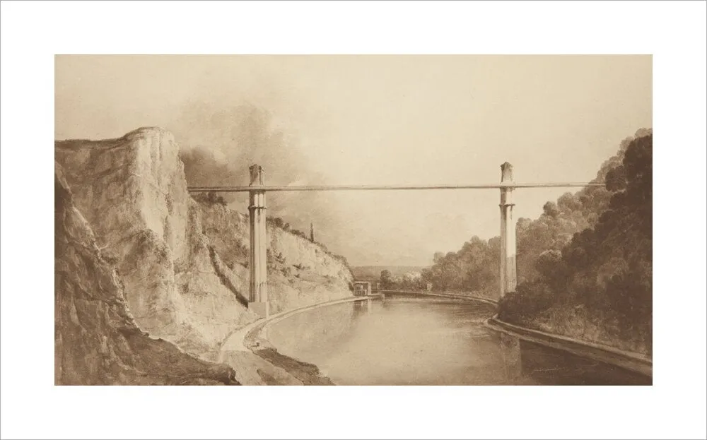 Bristol Plan, 1830: Brunel's Design For Clifton Suspension Bridge, Showing Span of Bridge