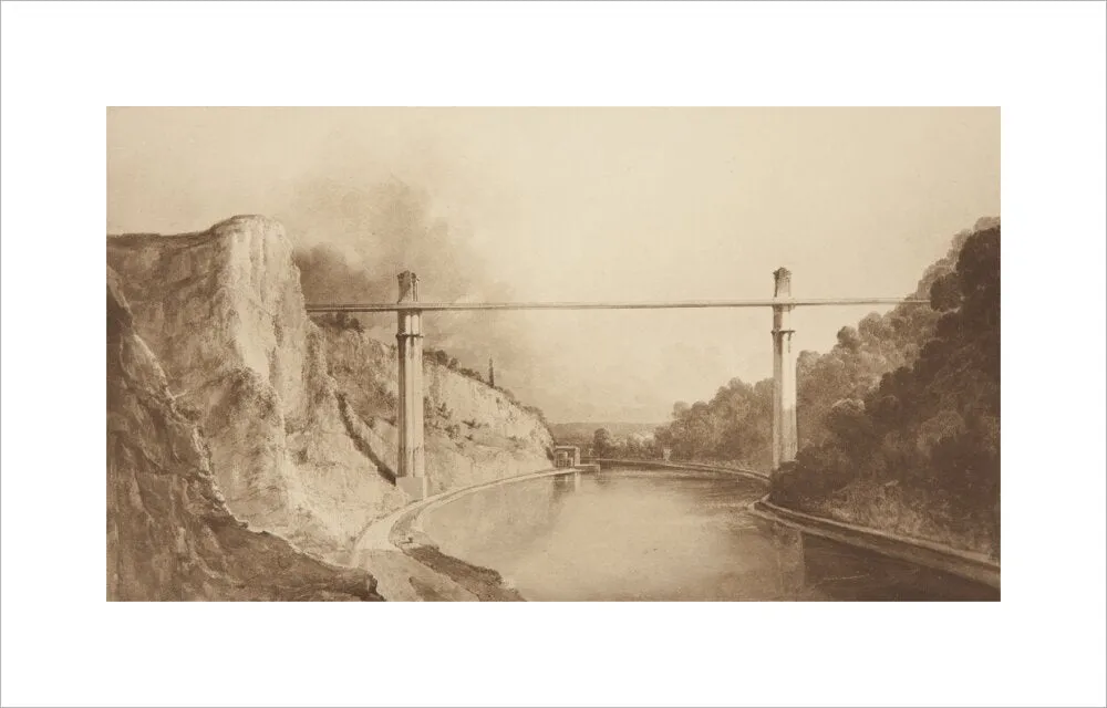 Bristol Plan, 1830: Brunel's Design For Clifton Suspension Bridge, Showing Span of Bridge