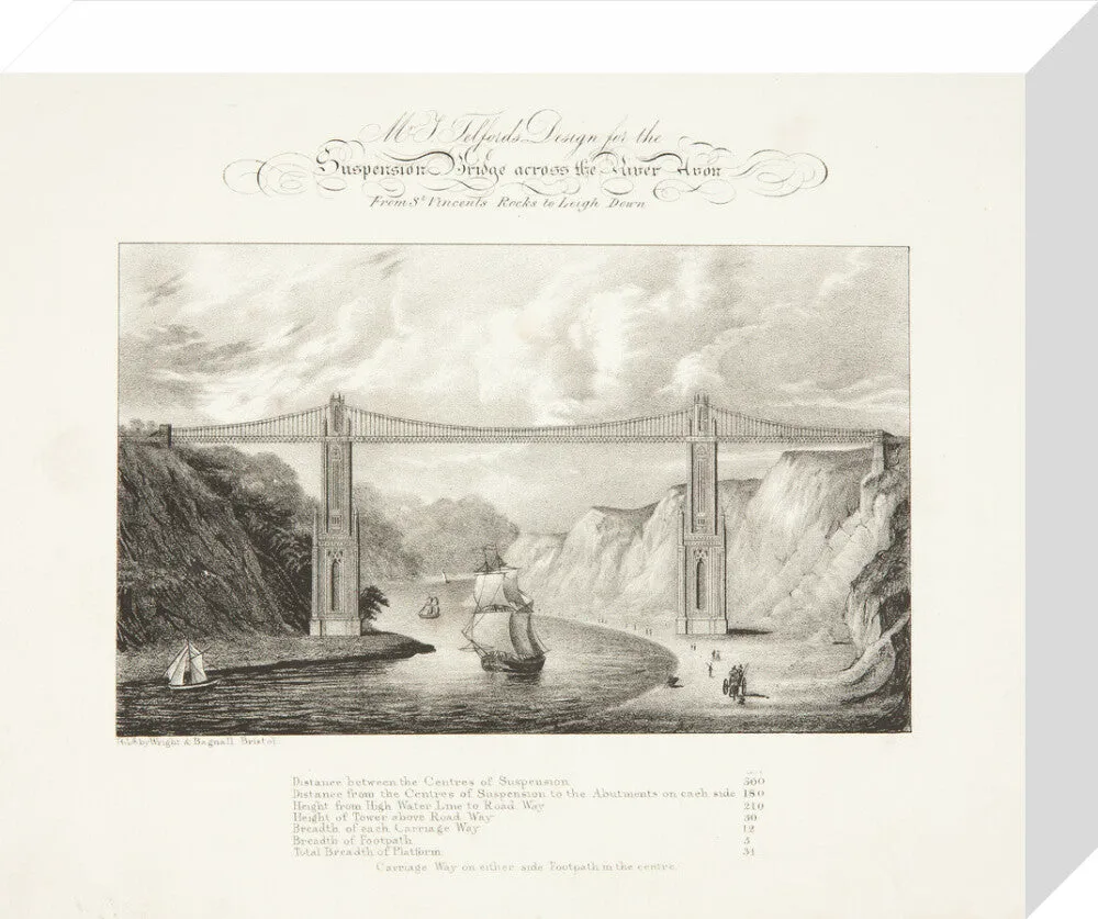 Bristol Plan, 1830: Mr T. Telford's Design For the Suspension Bridge Across the River Avon