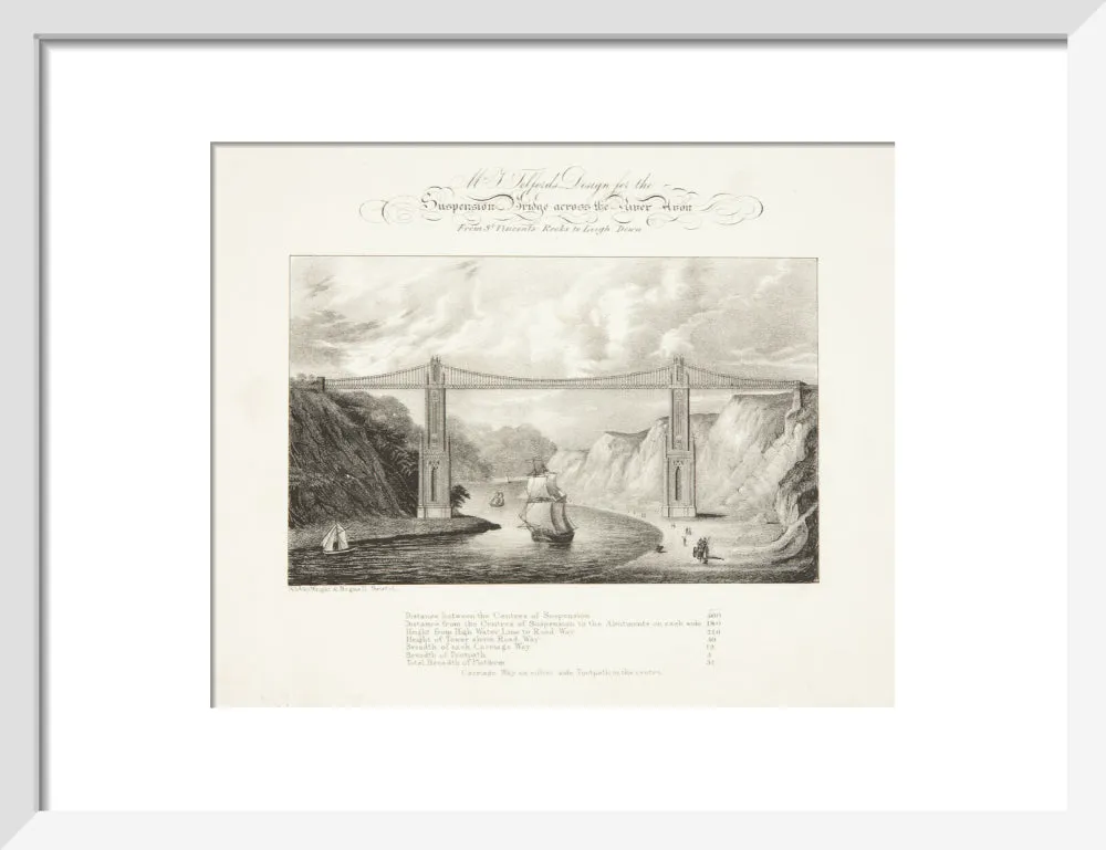 Bristol Plan, 1830: Mr T. Telford's Design For the Suspension Bridge Across the River Avon