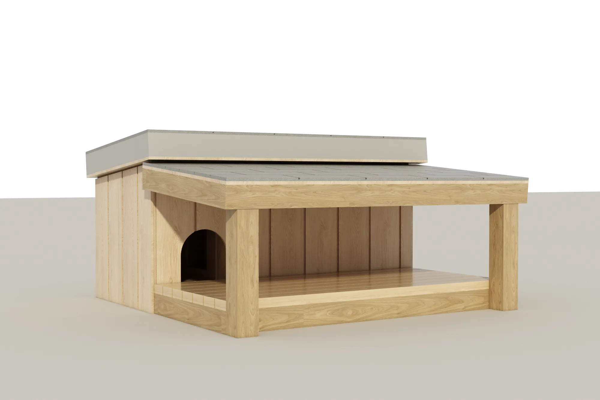 Dog House with Covered Porch DIY Plans Pet Puppy Outdoor Shelter Kennel Medium Doghouse