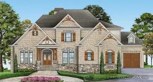 Elegant 4-Bedroom Home Plan with Bonus Room and Stone Exterior