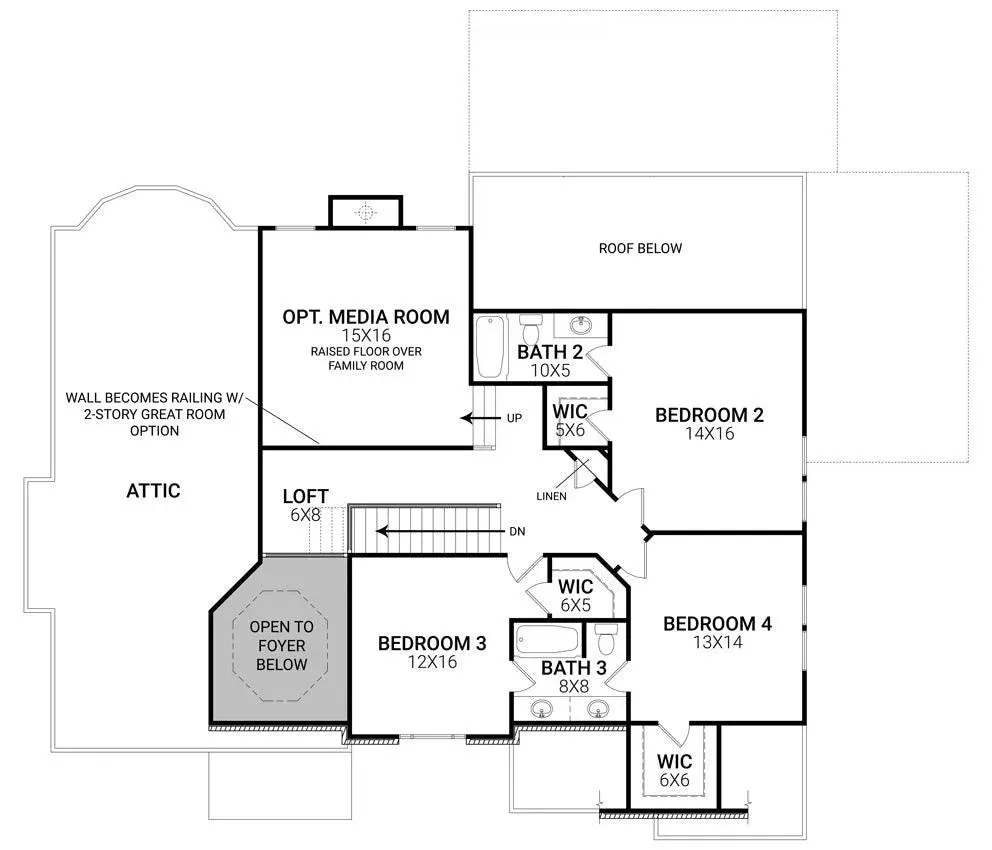 Elegant 4-Bedroom Home Plan with Bonus Room and Stone Exterior