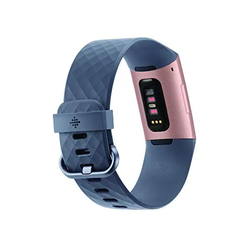 Fitbit Charge 3 Fitness Activity Tracker (Rose Gold and Blue Grey) with Offer on Accessory