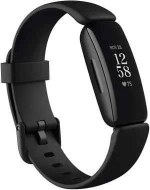 Fitbit Inspire 2 Health & Fitness Tracker, 24/7 Heart Rate, Black/Black, One Size (S & L Bands Included)