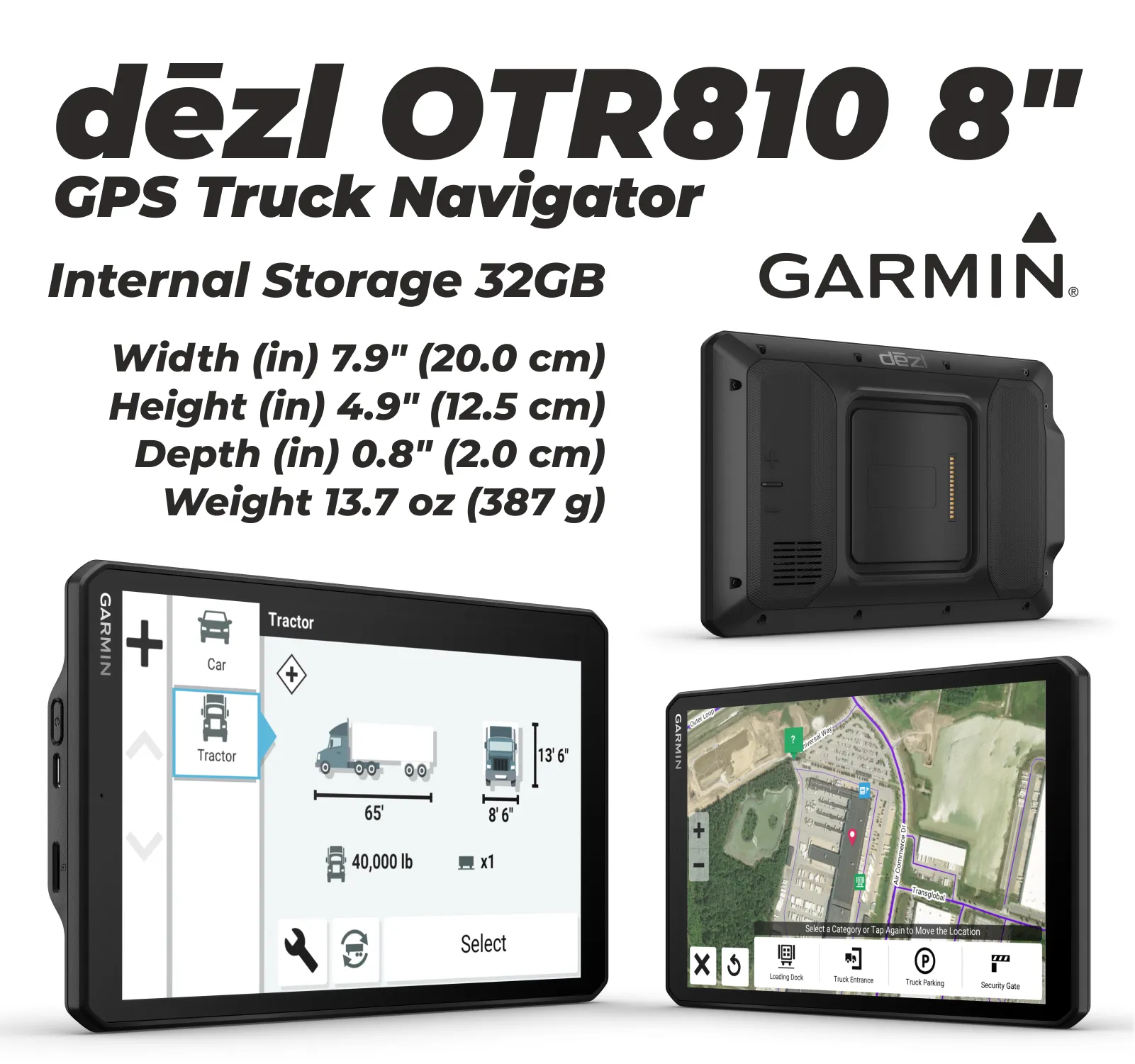 Garmin dezl OTR610 Series Easy-to-Read GPS Truck Navigator