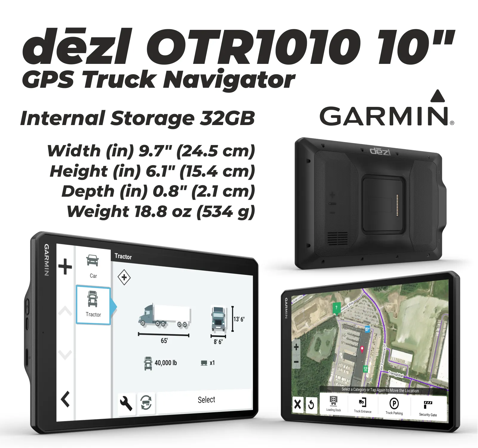 Garmin dezl OTR610 Series Easy-to-Read GPS Truck Navigator