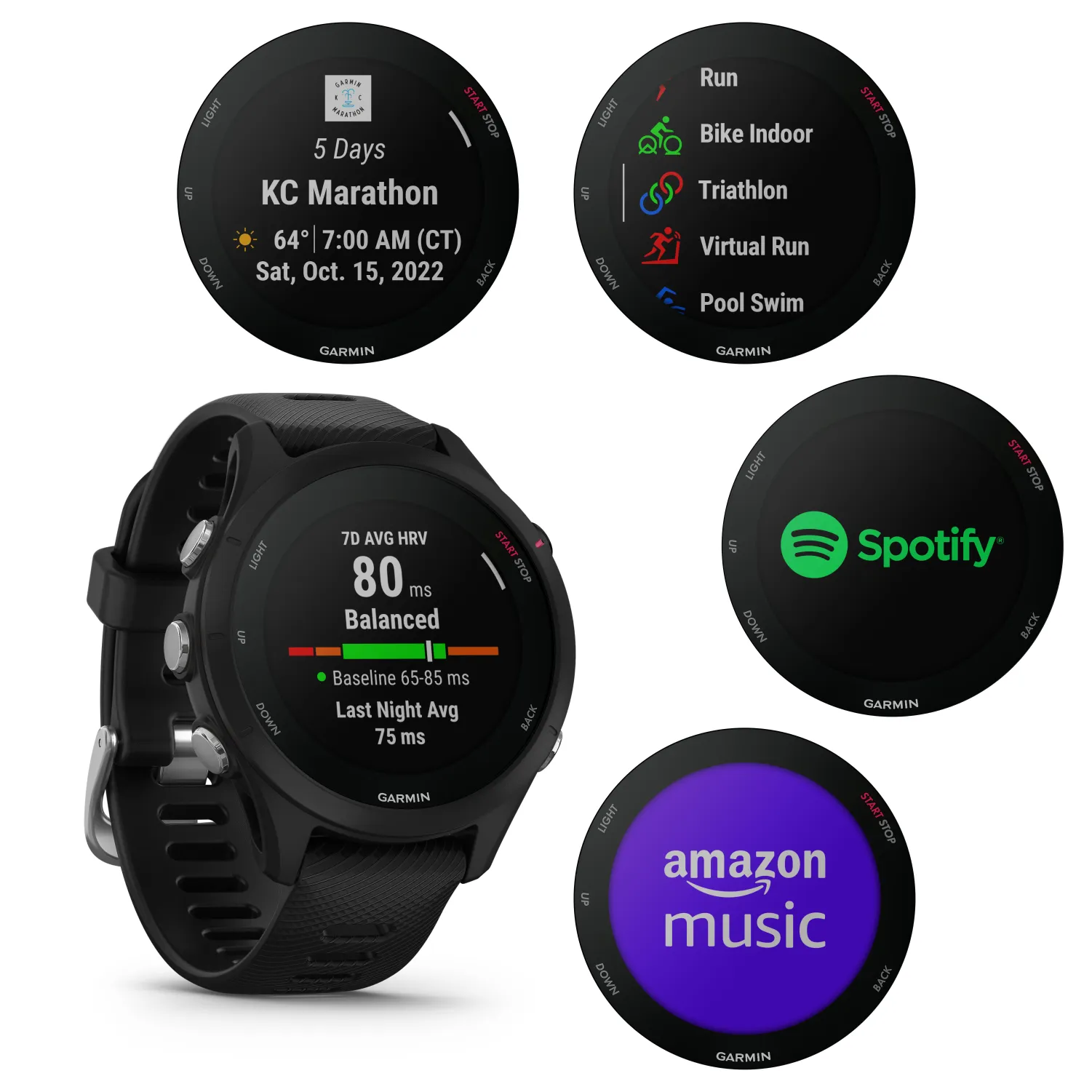 Garmin Forerunner 255 Series GPS Running Smartwatch, 46 mm or 41 mm