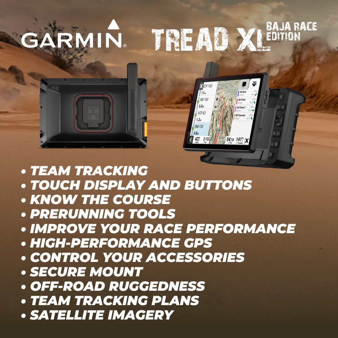 Garmin Tread XL - Baja Edition, Rugged, ultrabright 10” Off-Road Navigator, Portable GPS, Team Tracking with Built-in inReach Satellite Communication with Wearable4U Bundle