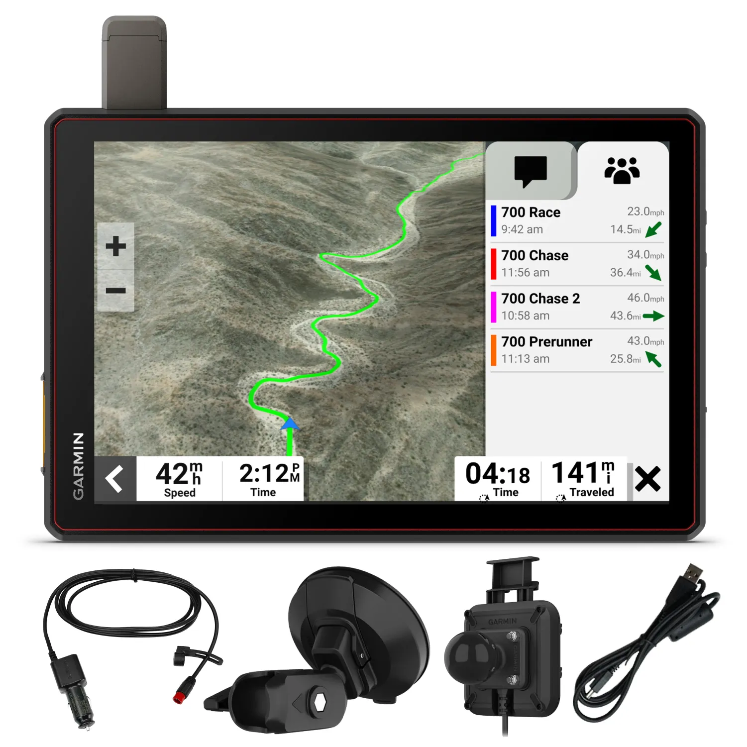 Garmin Tread XL - Baja Edition, Rugged, ultrabright 10” Off-Road Navigator, Portable GPS, Team Tracking with Built-in inReach Satellite Communication with Wearable4U Bundle