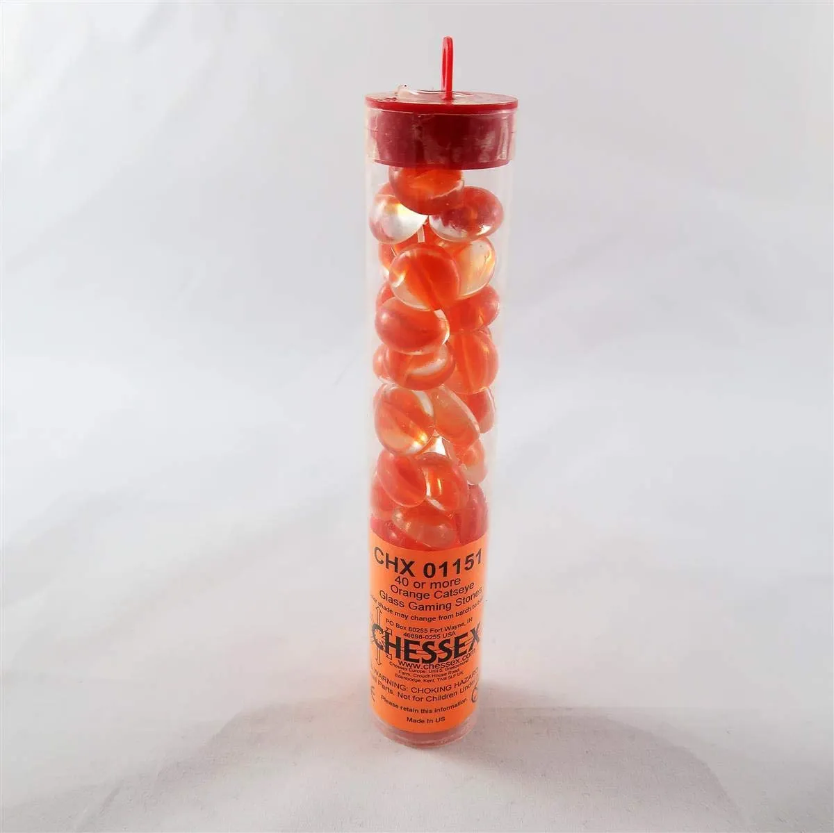 Glass Stones: Peach Catseye - Tube