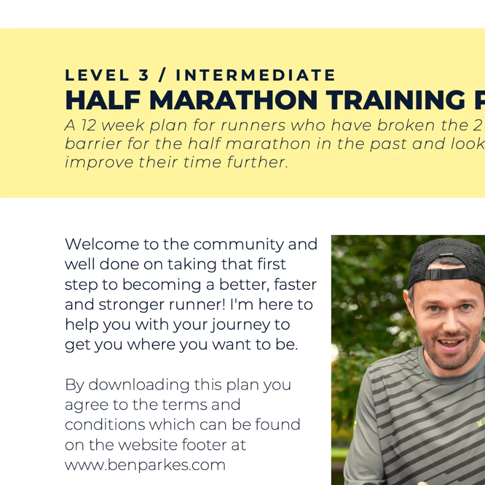 Half Marathon Plan Intermediate - L3