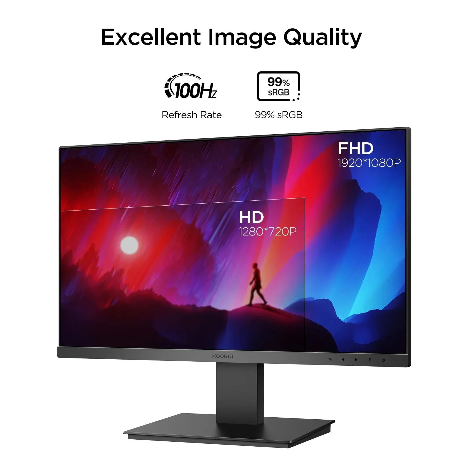 Monitor 27 Inch, 100Hz, FHD | Vertical Monitor, Computer Screen | Black, N01