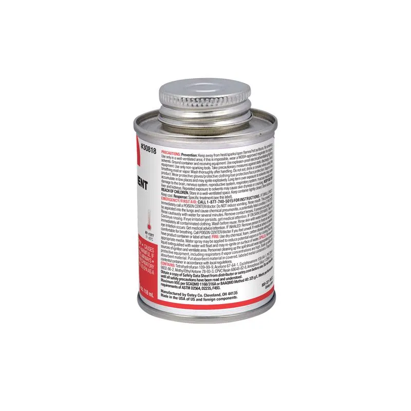 Oatey Clear All-Purpose Cement For ABS/CPVC/PVC 4 oz