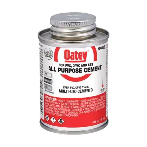 Oatey Clear All-Purpose Cement For ABS/CPVC/PVC 4 oz