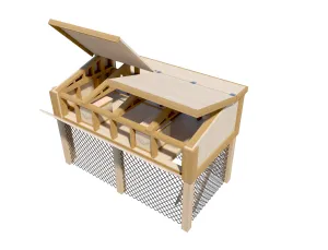 Portable Chicken Coop Plans with Kennel Run - DIY Hen House Farm - Build Your Own