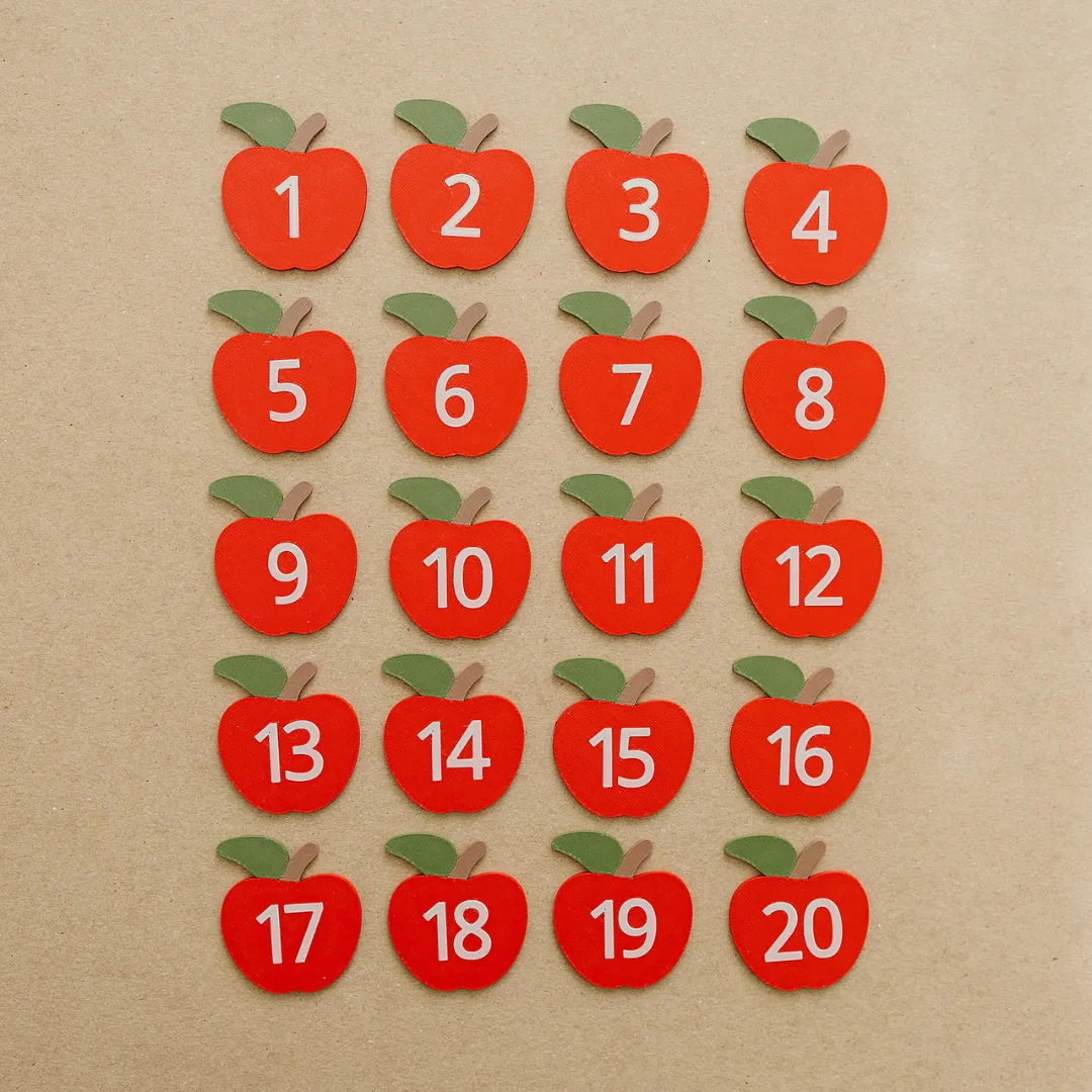 Red Apple Math Counters 1-20