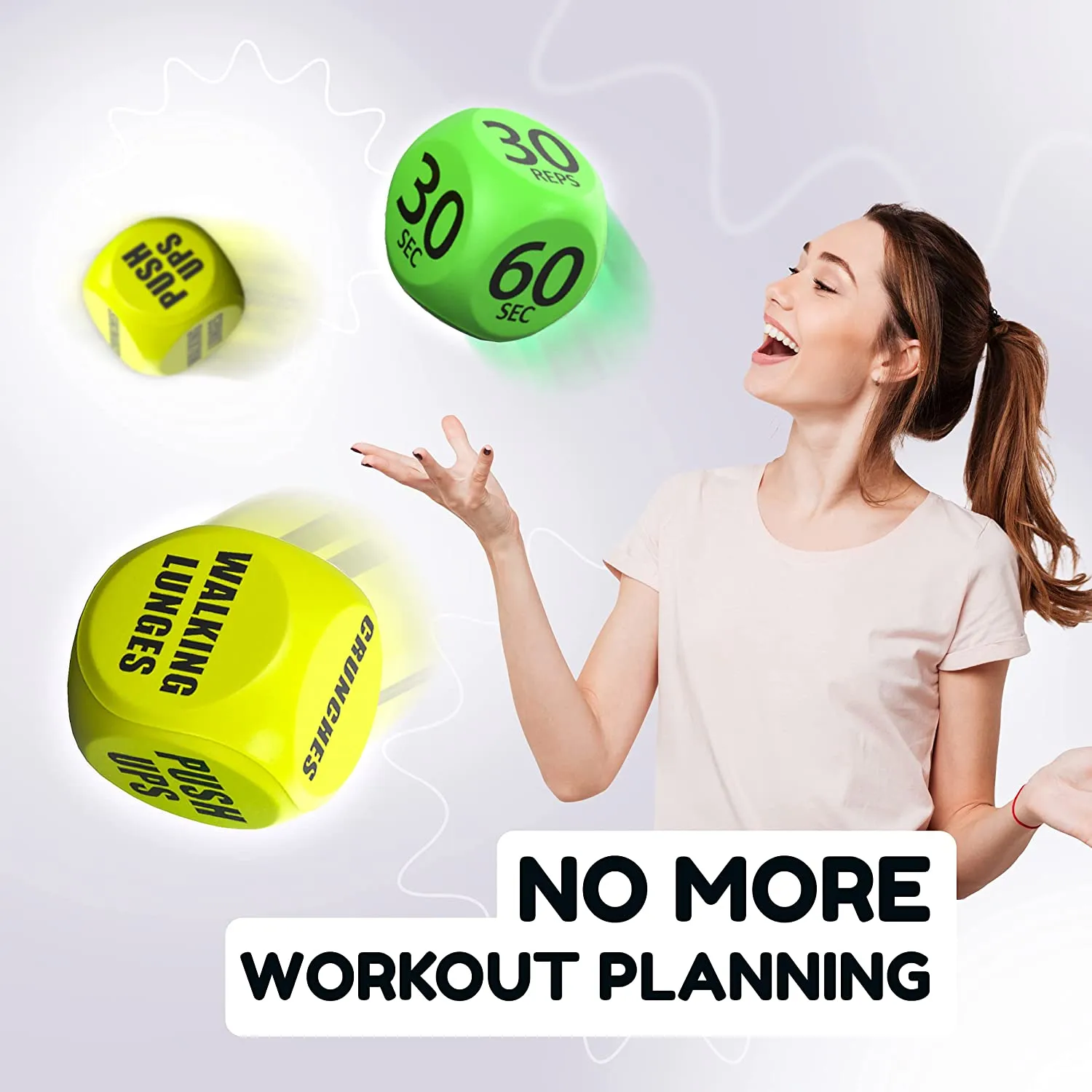 Skywin Workout Dice - Fun Exercise Dice for Solo or Group Classes, 6-Sided Foam Fitness Dice Great Dynamic Exercise Equipment