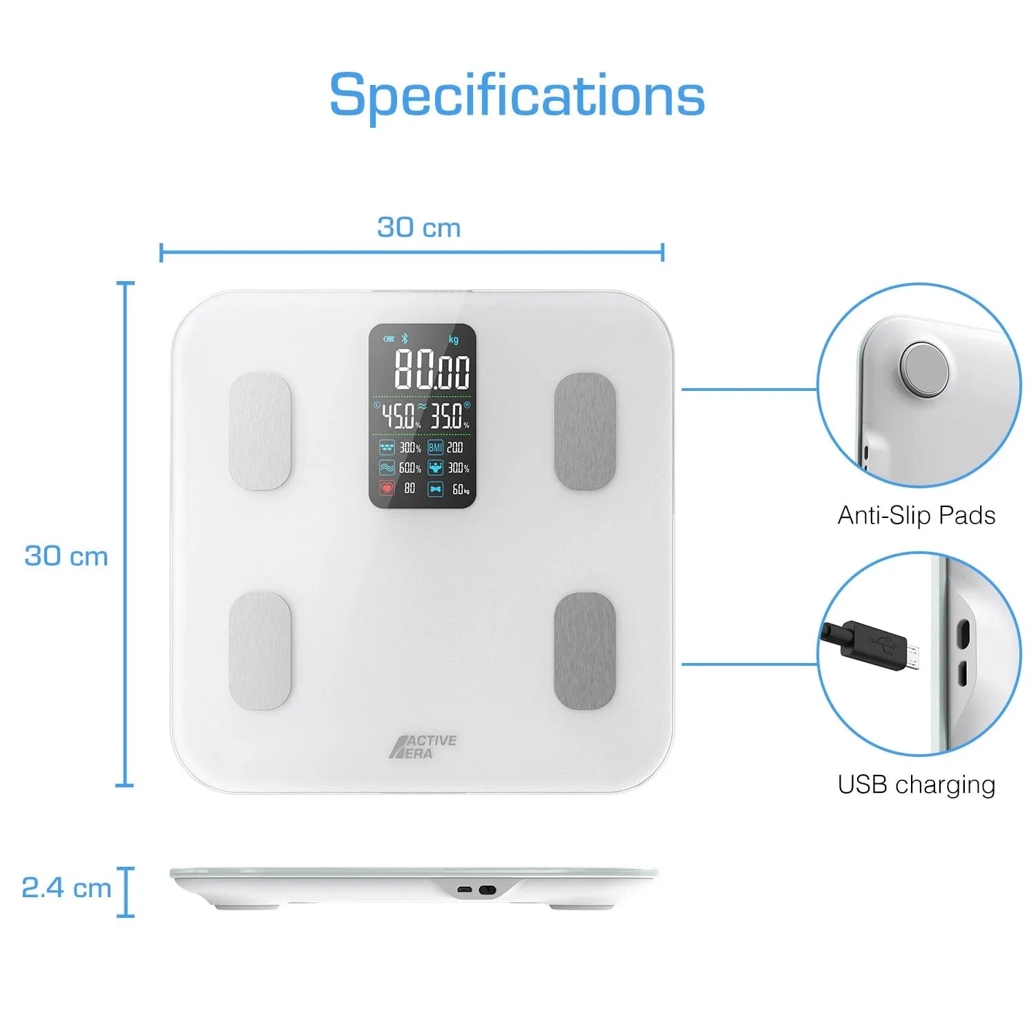 Smart Bathroom Scales - V2 White