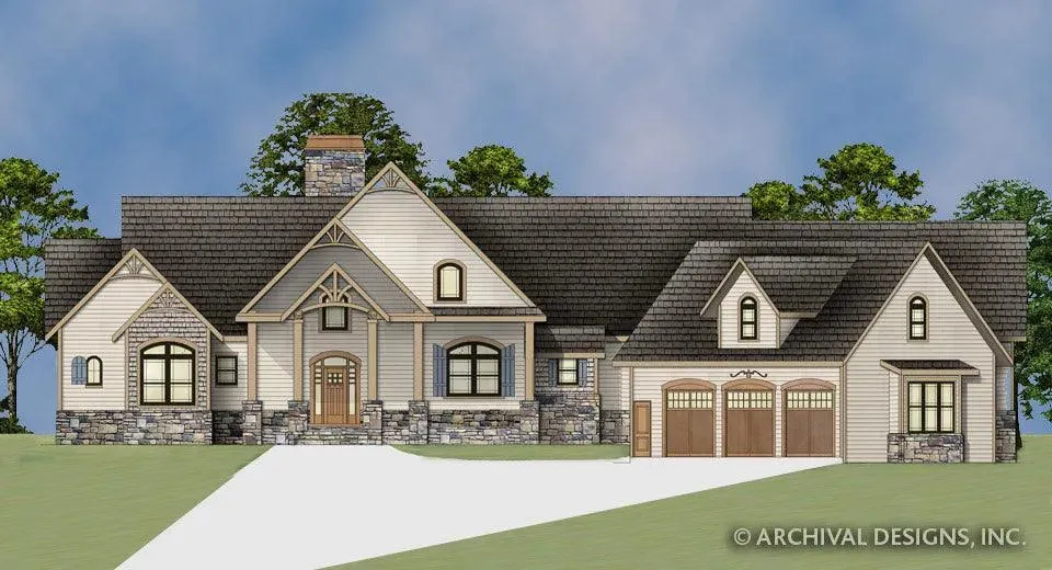 Spacious Family Home Plan: 2878 sq ft with 3 Bedrooms