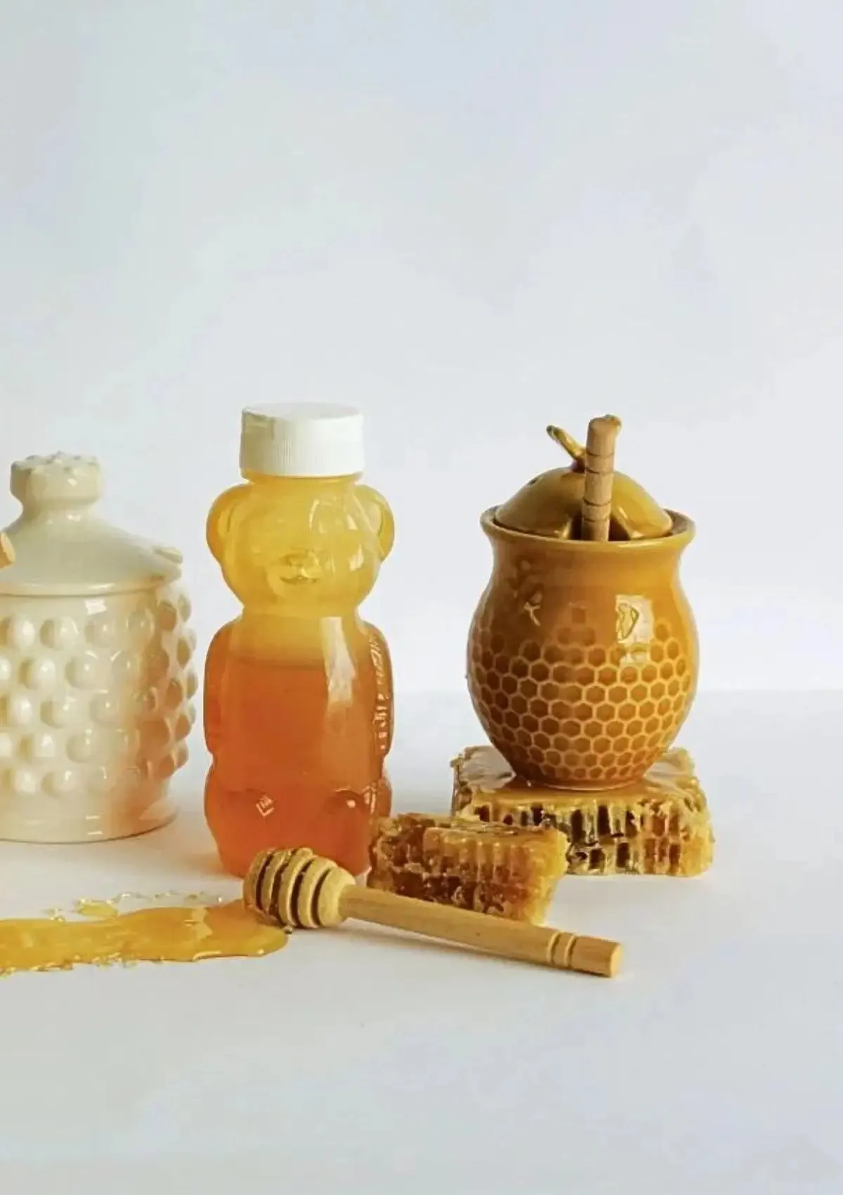 Stoneware Honey Jar Set