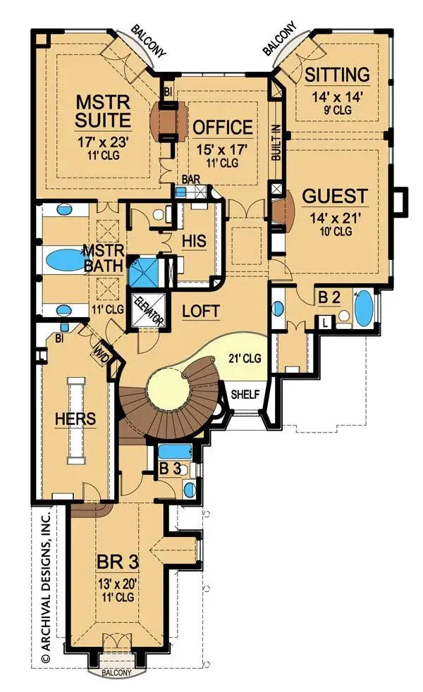 Stunning 3-Bedroom Home Plan with Courtyard Garage