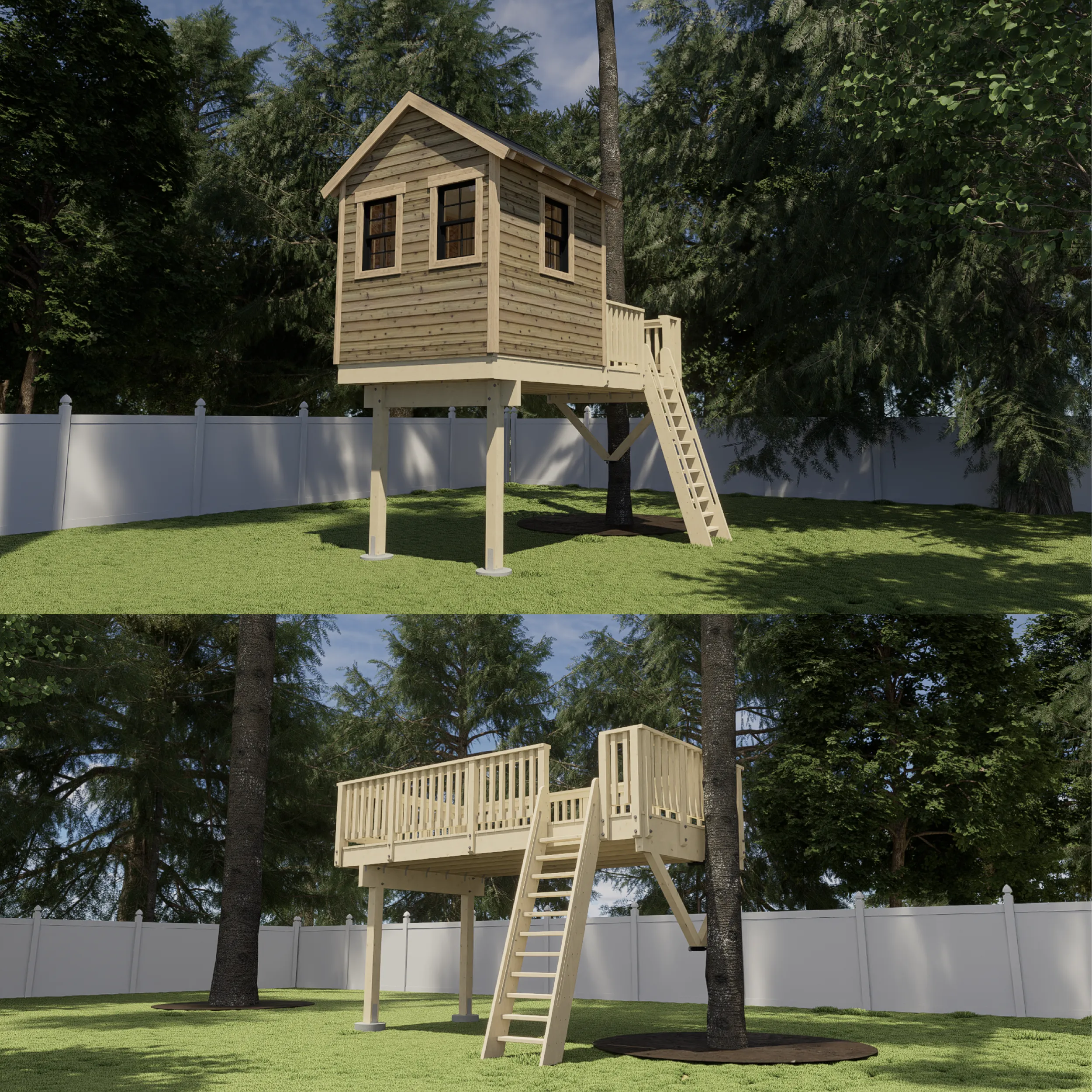 THE FINGER LAKES: STANDARD © 1 Tree 2 Post Treehouse Plan