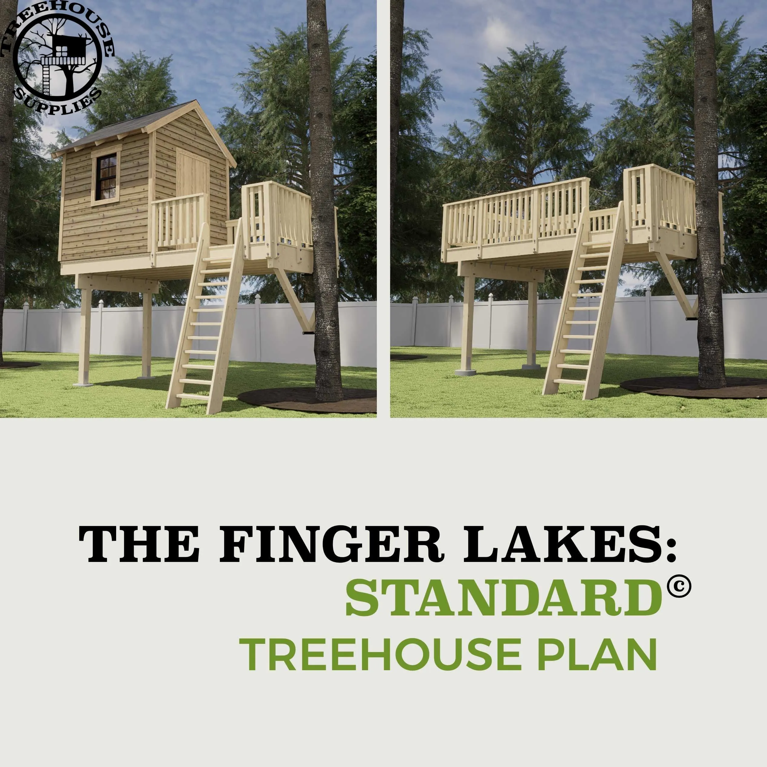 THE FINGER LAKES: STANDARD © 1 Tree 2 Post Treehouse Plan