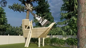 THE PIRATE SHIP  © 1 Tree 2 Post Treehouse Plan